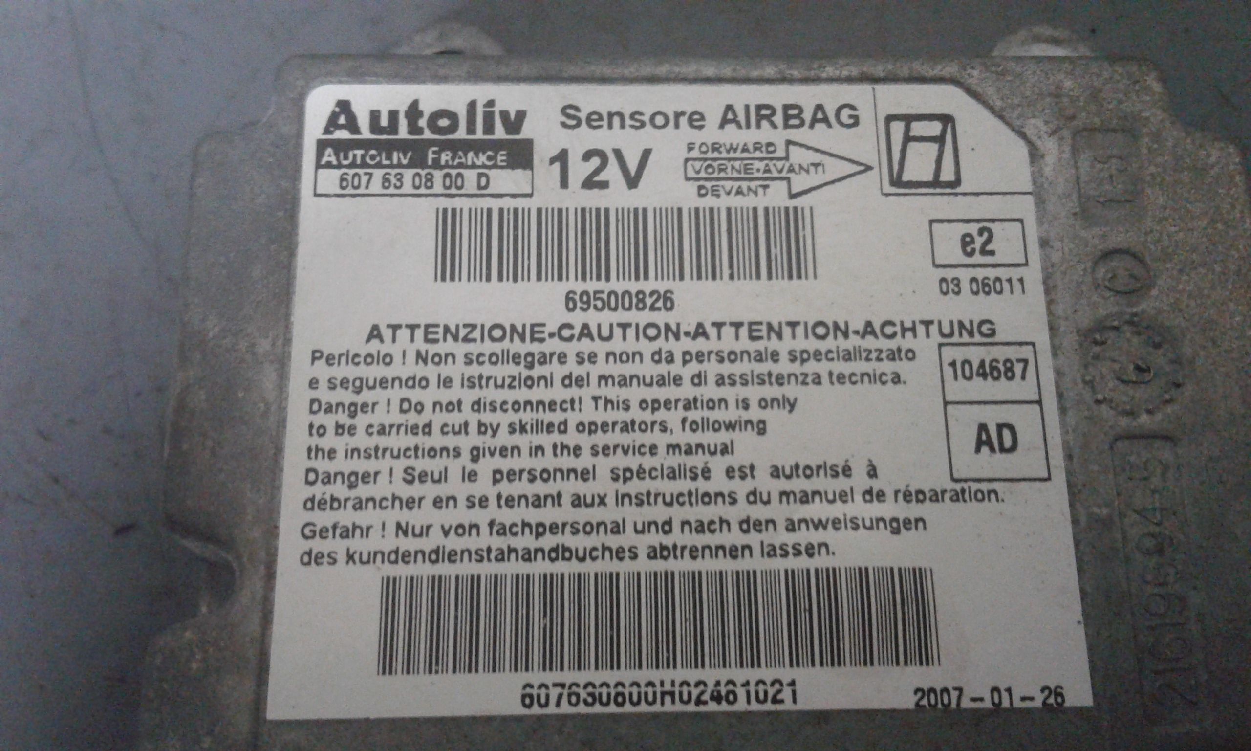 Centralina Comando Airbag 5801527499 Usato