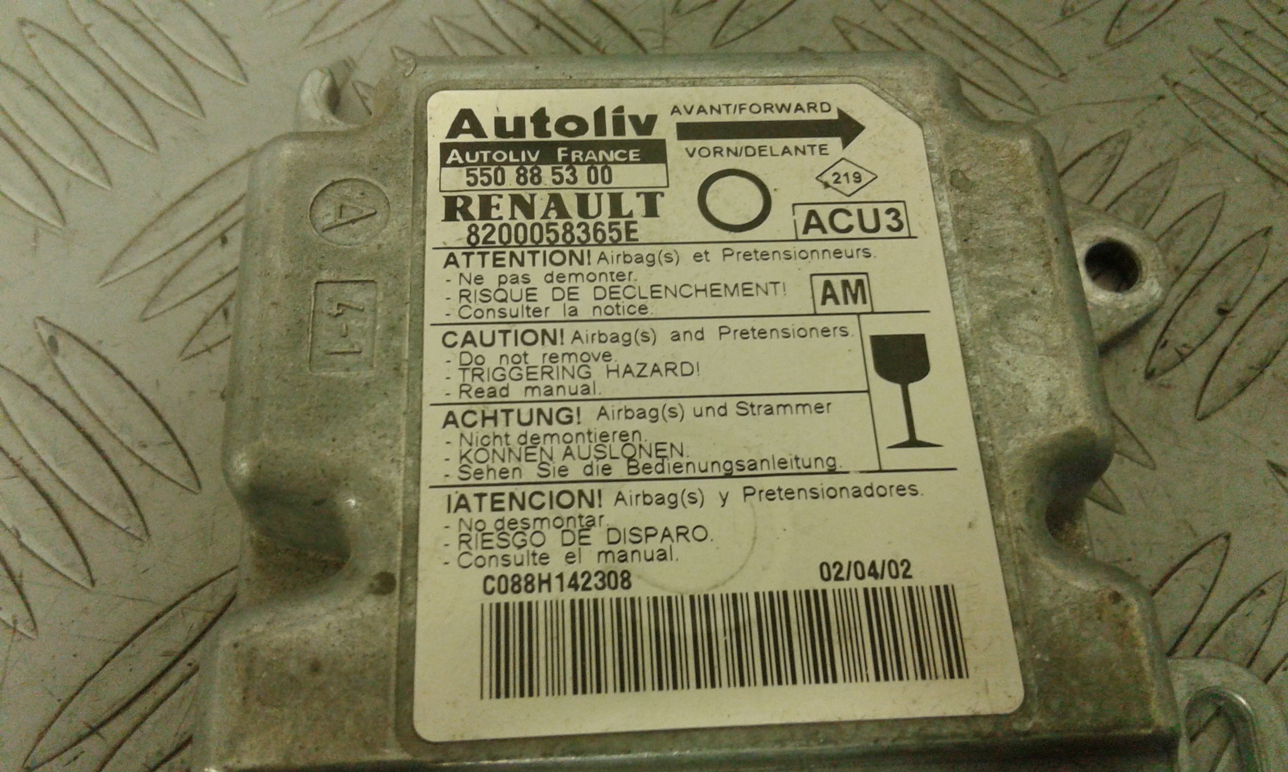 Centralina Comando Airbag 8200714436 Usato