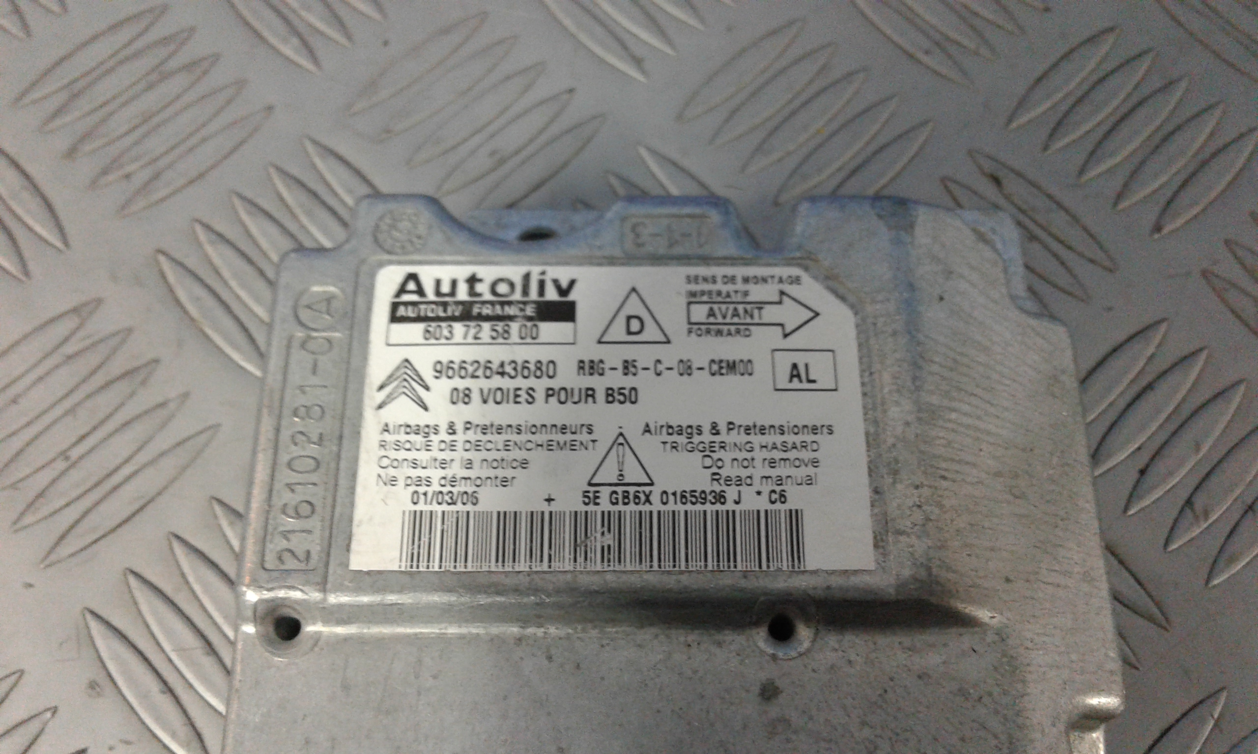 Centralina Comando Airbag 654633 Usato