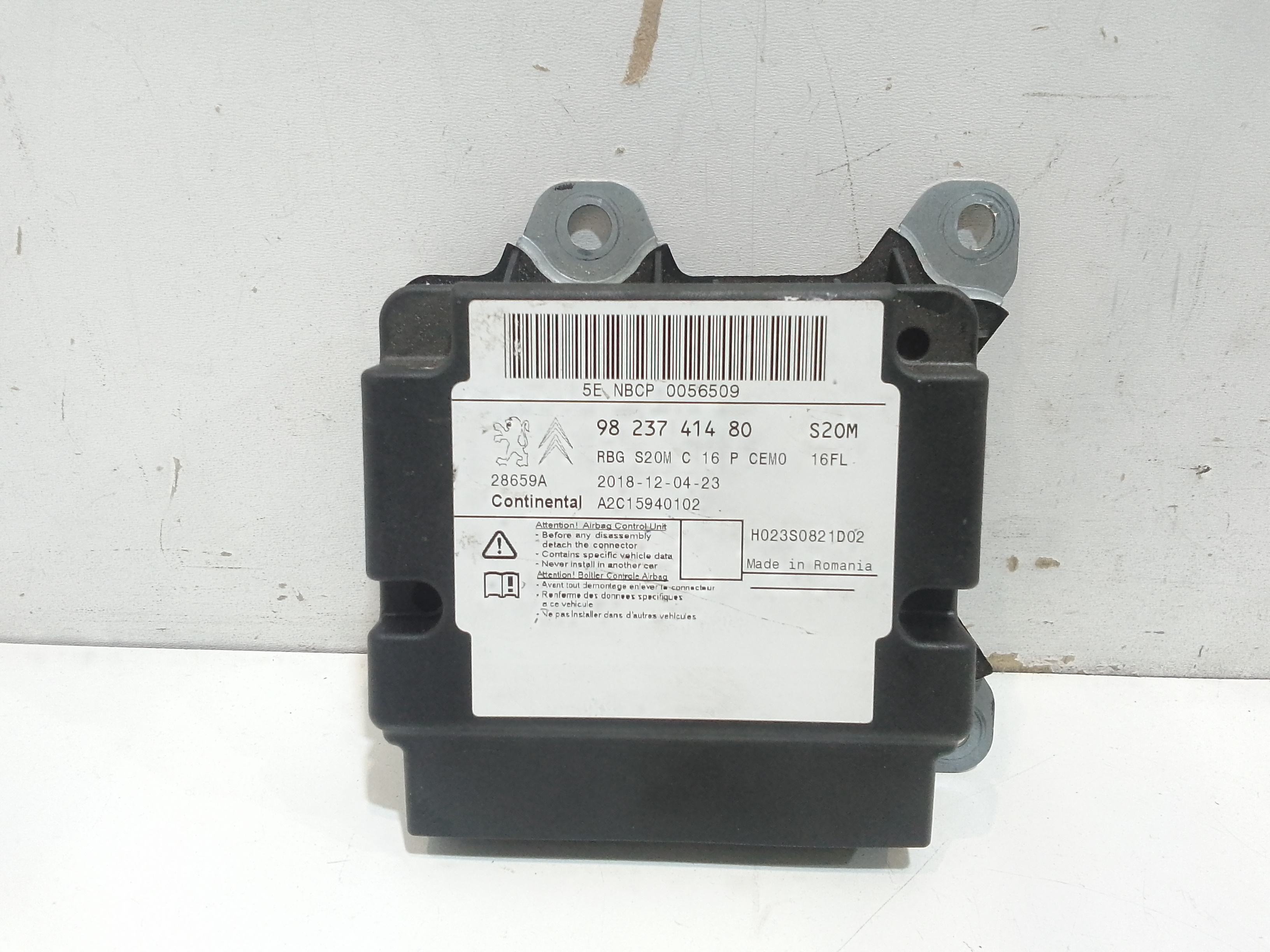 Centralina Comando Airbag 1634737680 Usato