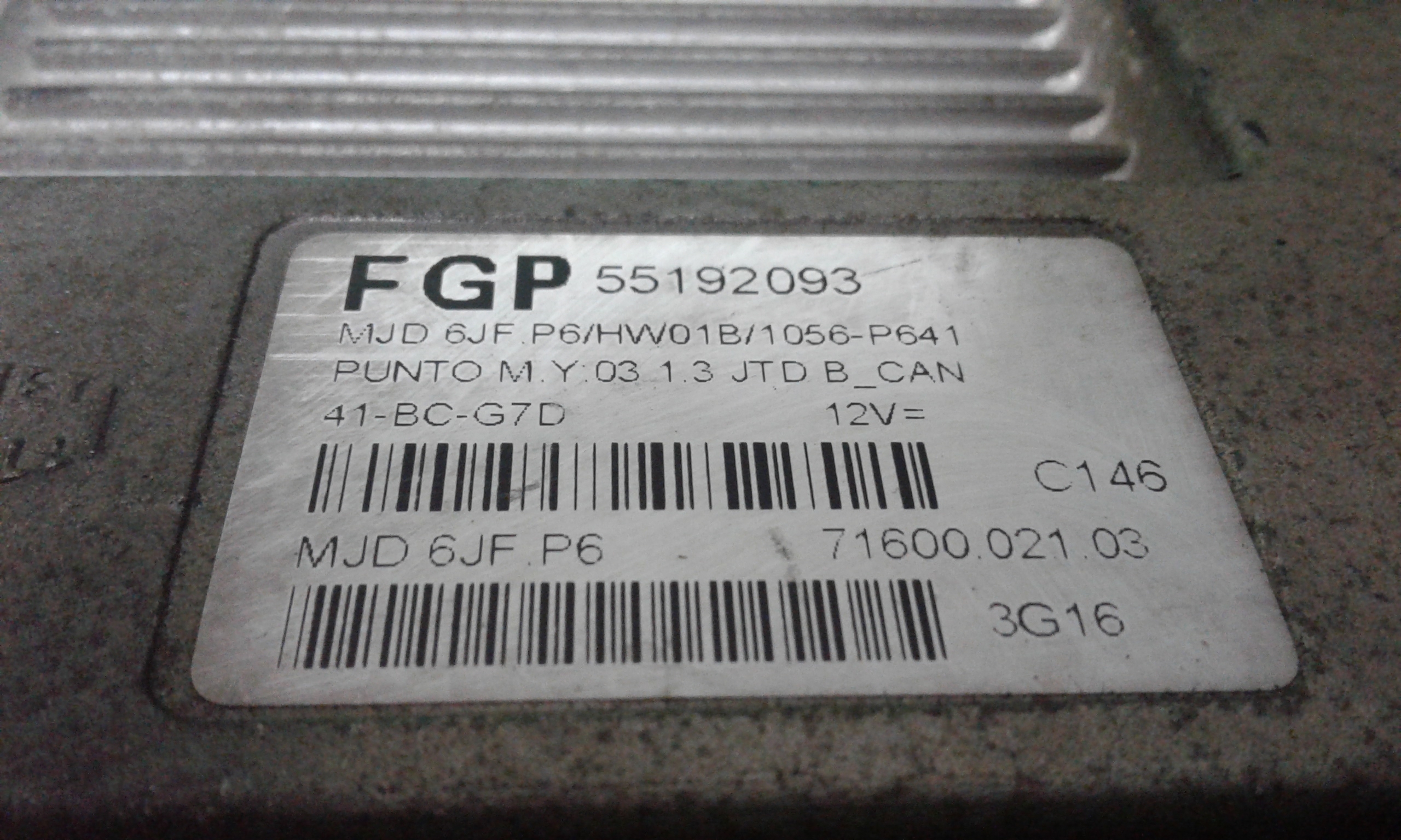 Centralina Iniezione 51827446 Usato